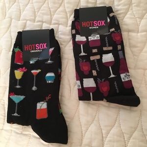 Hot Sox Cocktails and Wine Socks Bundle of 2